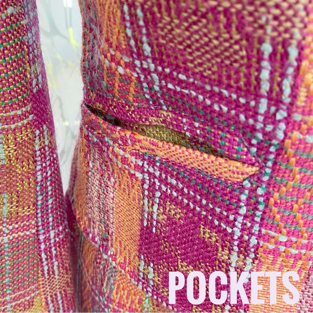 VINTAGE BAZAR CHRISTIAN LACROIX COLORFUL TWEED ZIP UP JACKET HIGH RISE SKIRT SET - Picture 9 of 16